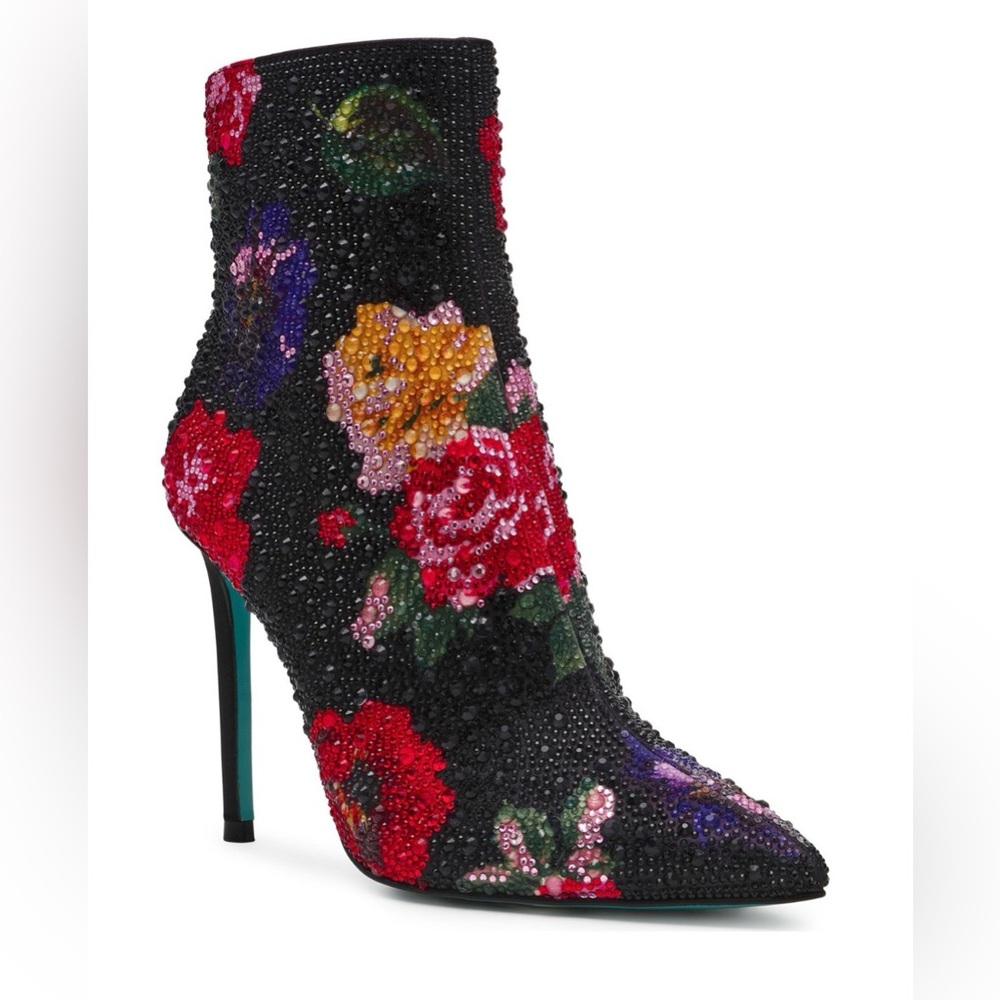 Betsey Johnson Women's Belle Rhinestone Stiletto Heel Booties